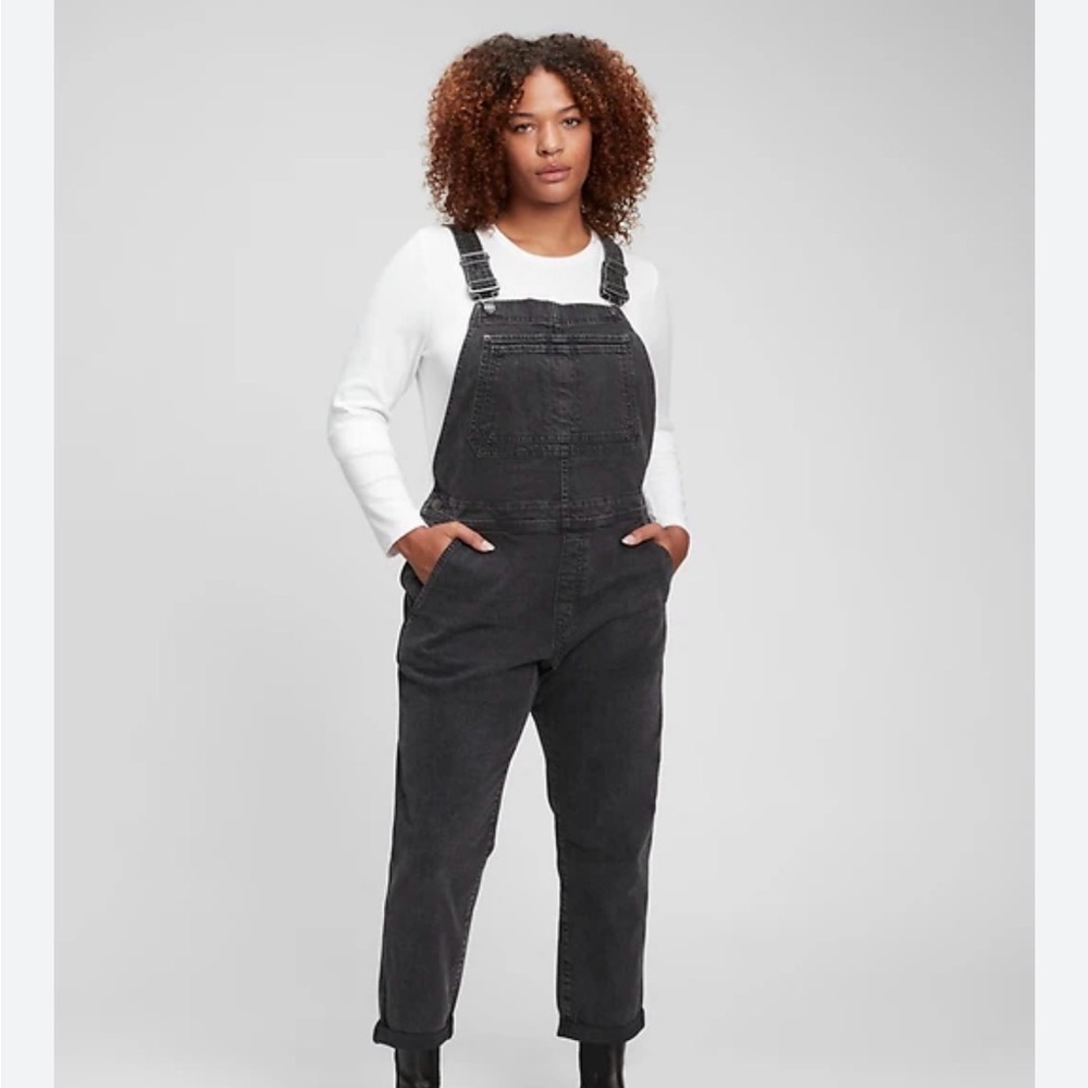 Gap Women's Black Denim Overalls medium slouchy 90s Y2K streetwear